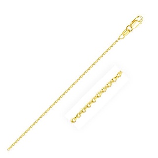 สร้อยคอทองคำแท้ 18K แบบสายเคเบิ้ลกลม กว้าง 1.5 มิลลิเมตร 18k Yellow Gold Round Cable Link Chain 1.5mm