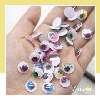 ตากลิ้งแบบแปะคละสี มีขนตา ขนาด 6, 7,8 mm 10 คู่