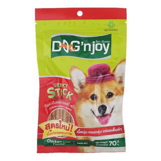 🔥*พร้อมส่ง*🔥 ด๊อกเอ็นจอย เจอร์กี้ สติ๊ก รสตับไก่ 70 ก. DOGN JOY Jerky Stick Chicken Liver Flavor 70 g.