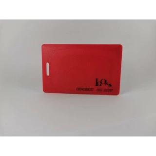 บัตรคีย์การ์ด ชนิดหนา 1.8mm มีรู RFID Card 1.8mm 125 KHz จำนวน 1 ใบ (Read Only) สีขาว, แดง