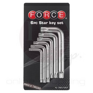 FORCE 5063 ชุดประแจหัวจีบ 6 ชิ้น TORX ขนาด T40,T45,T47,T50,T55,T60