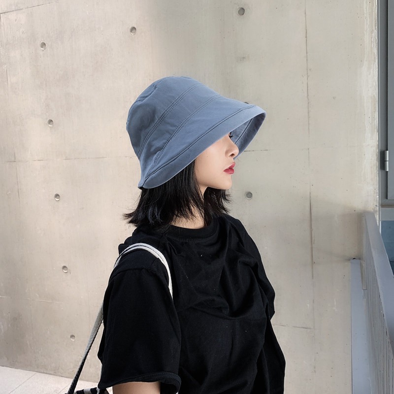 ง21056 หมวกหูจับจีบสําหรับบังแดดกลางแจ้งอินเทรนด์สําหรับคู่รัก