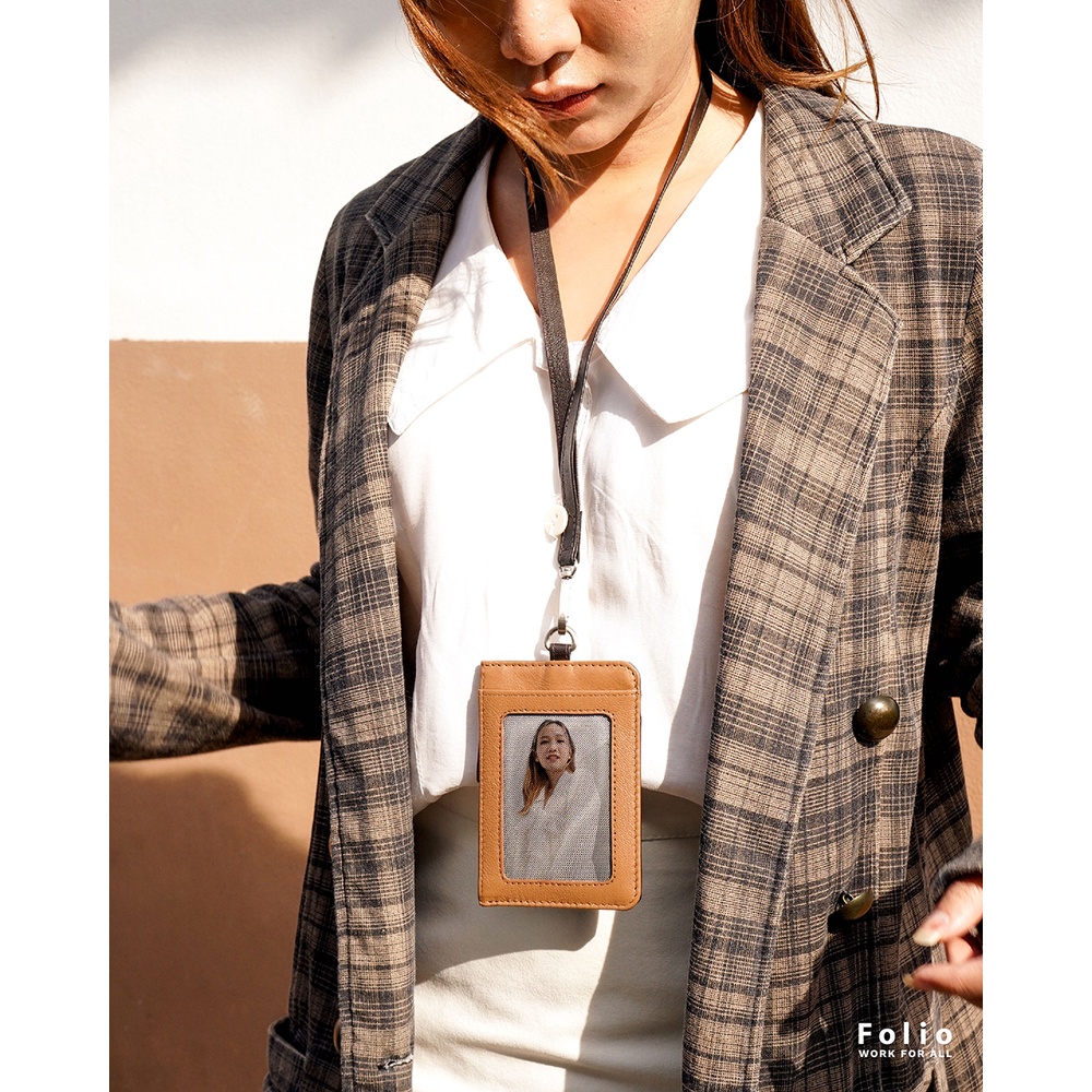 FOLIO : Myra ID Card Holder (Two-Tone) ที่ใส่บัตรพร้อมสายคล้องคอ-18646