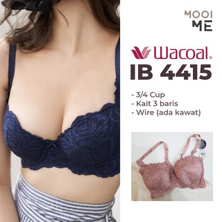 Wacoal IB 4415R1 เสื้อชั้นใน 3/4 คัพลวด (พร้อมสาย) ลูกไม้ โฟม แบบบาง (ลูกไม้)