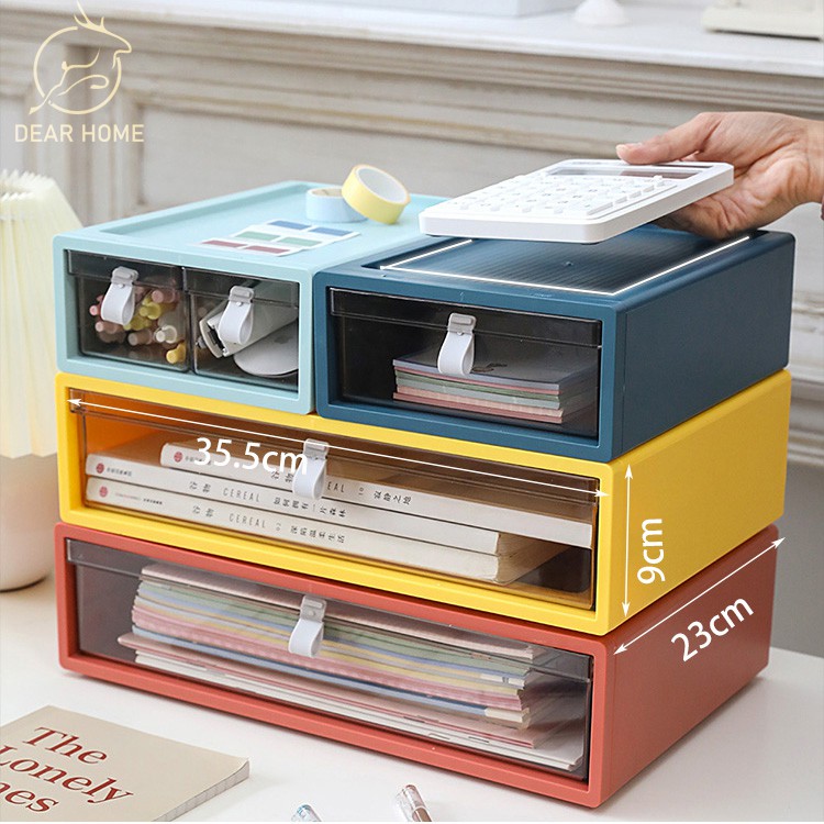 Dear Home กล่องเก็บของ มีลิ้นชักจัดเก็บ มี 3 มินิมอล เรียงซ้อนกันได้ - รูปที่ 5