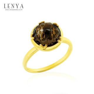 Lenya Jewelry แหวนพลอยสโมคกี้ควอร์ซ (Smoky Quartz) สีน้ำตาล เสริมอำนาจบารมี ช่วยกระตุ้นพลังความกระตือรือร้นในการทำงาน