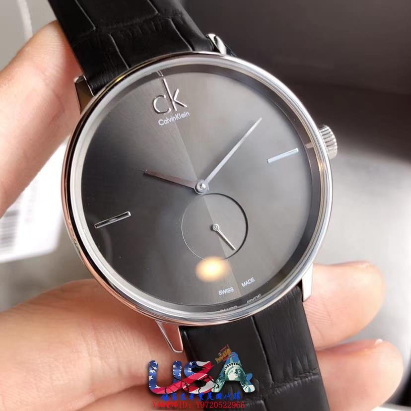 Calvin Klein / ck จระเข้แท้ผู้ชายเข็มขัดนาฬิกาควอทซ์สวิสแท้นาฬิกากันน้ำรอยขีดข่วน K2Y211C3
