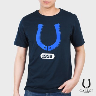 เสื้อผ้าผชGALLOP : เสื้อยืดคอกลมพิมพ์ลาย BASIC -T-SHIRT (Round-necked) GT9073 สีกรม ราคาปรกติ 790.-S-5XL