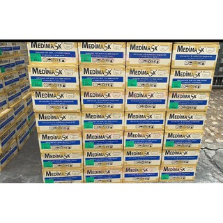 Medimask ยกลัง 🇹🇭 ASTM F2100 LV1 🇹🇭 รุ่นใหม่ 🇹🇭 ลังละ 20 กล่อง สีเขียว/สีดำ/สีม่วง/สีชมพู