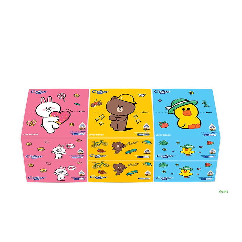กระดาษทิชชู่ Cellox Pop Up รุ่น Line friend 6 ห่อ แถม 2 ห่อ
