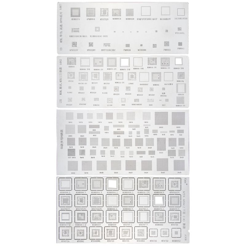 เริ่มต้น 4 ชิ้น Universal BGA Reballing Stencils Kit สําหรับอุปกรณ์ Android คอมพิวเตอร์การบํารุงรักษาโทรศัพท์ซ่อม Shop Por