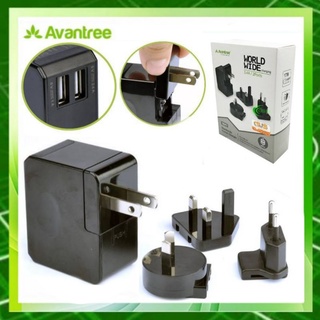 Avantree TR393 Dual USB Travel Charger Adapter (EU/UK/US/AU)