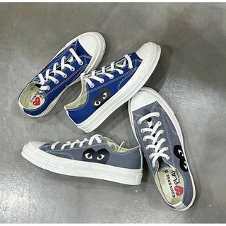 Comme des garcons x Converse chuck taylor สีน้ำเงิน เทา ข้อสั้น