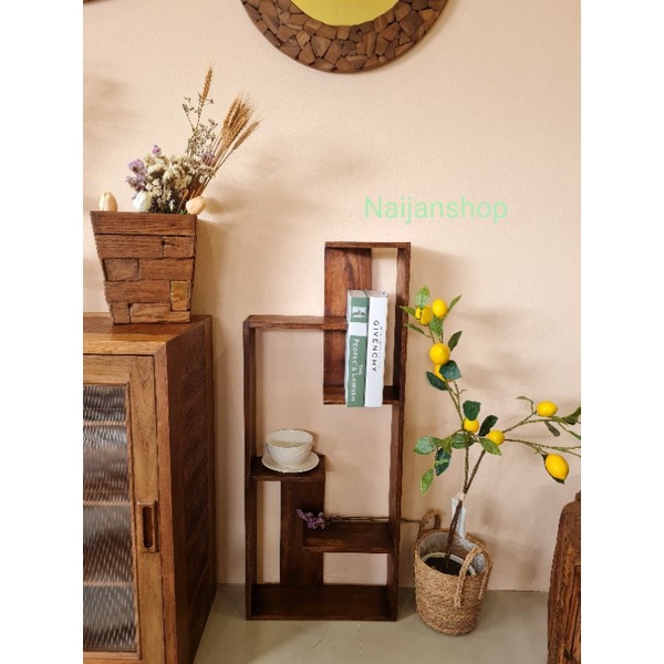 ชั้นวางของ​ โชว์​สินค้า​ ผลิตจากไม้สัก​ ขนาด​ ลึก12.5​ ยาว​ 40 สูง​100.cm