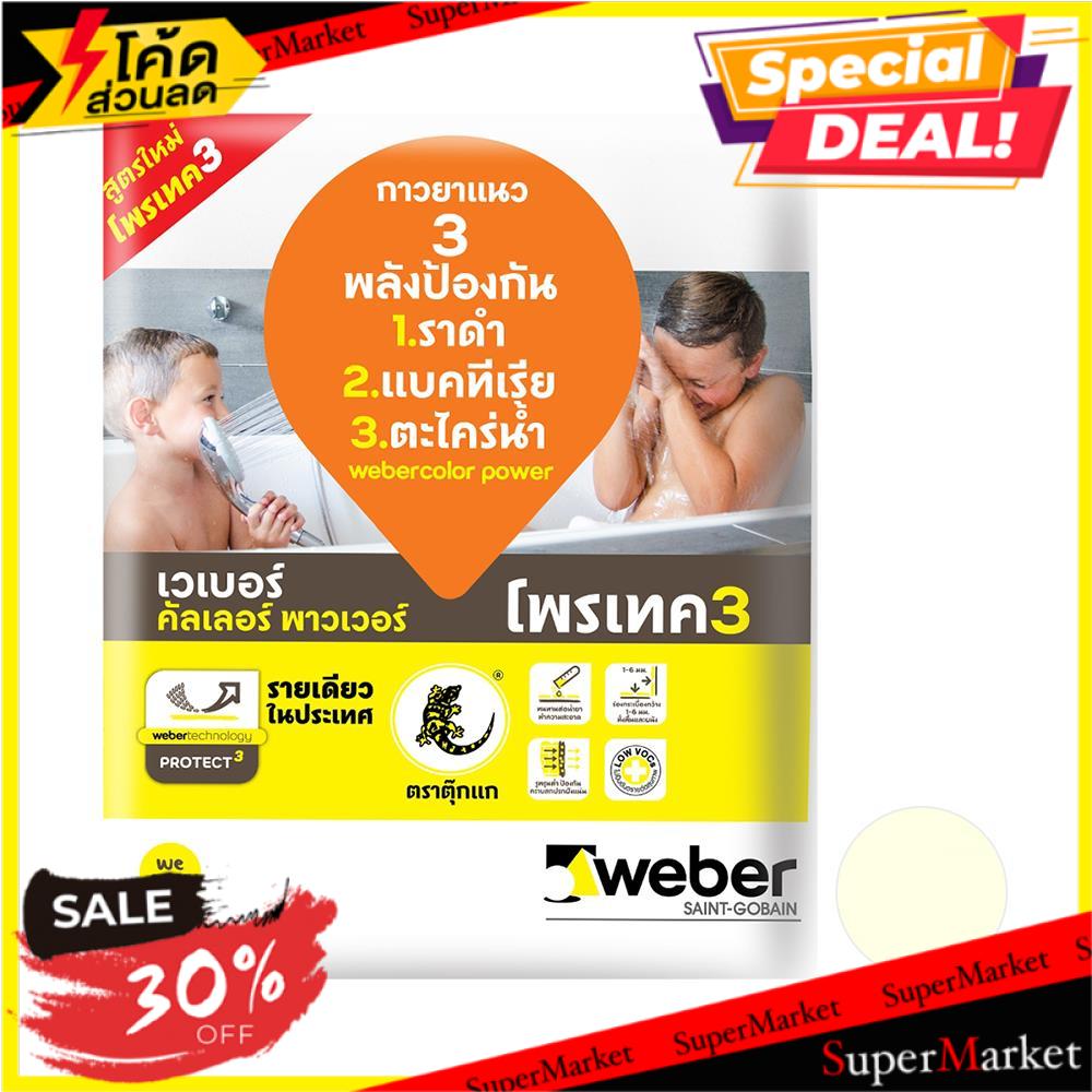 🔥HOT🔥 กาวยาแนว เวเบอร์คัลเลอร์ พาวเวอร์ 1 กก. สีครีมไลท์ กาวยาแนว TILE GROUT WEBER COLOR POWER 1KG L