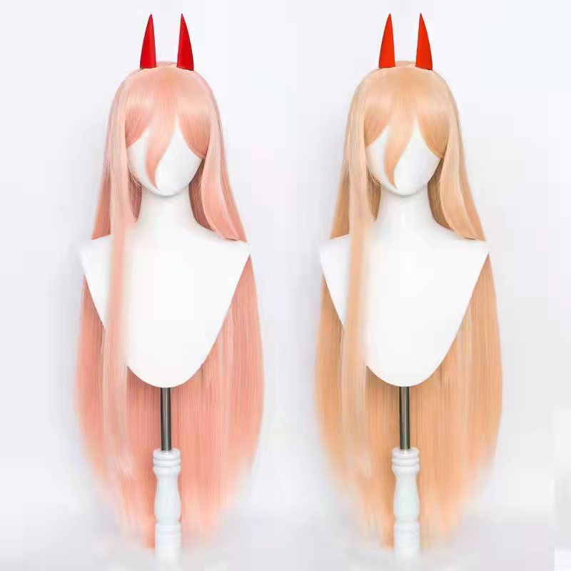 Misscoo Anime Chainsaw Man Makima คอสเพลย์ยาวสีส้มวิกผมทนความร้อนผม