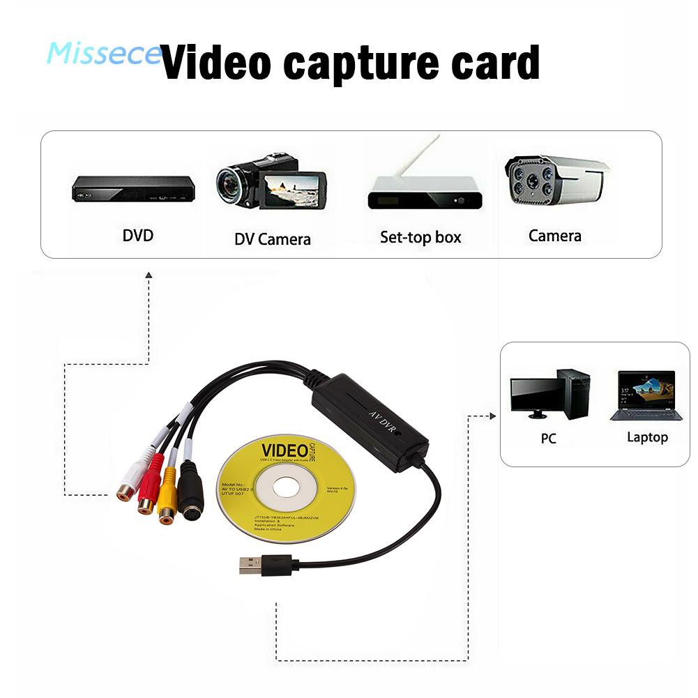 Missece Usb 2.0 อะแดปเตอร์แปลงการ์ดวิดีโอ Usb To Rca สําหรับ Dv/Hi8/Vhs Tv Dvd คุณภาพดี #8