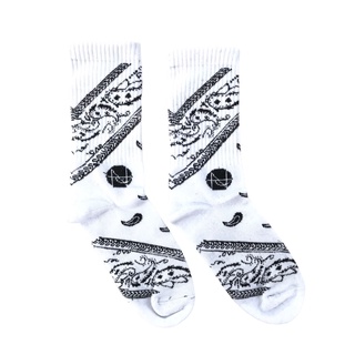 Nowpaps.co - ถุงเท้าบาติก PAISLEY ของแท้ NOWPAPS.CO-SOCKS PAISLEY BANDANA MOTIF สีแดง น้ําเงิน แดง ขาว ดํา