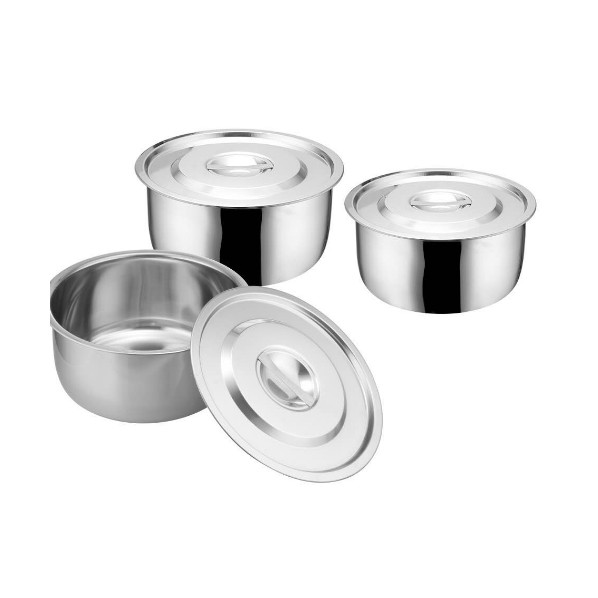 Sane ชุดหม้อแขกสเตนเลส 3 ใบ 3 ขนาด สีเงิน YT-CS-3040