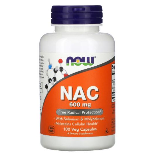 Now Foods, NAC, 600 mg [ 100 Veg Capsules ] with Selenium ,Molybdenum , N-Acetyl Cysteine (NAC) puri