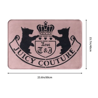 พรมเช็ดเท้า ดูดซับน้ําได้ดี แบบแห้งเร็ว ลายโลโก้ Juicy Couture (2) สําหรับห้องน้ํา ห้องครัว ทางเข้า