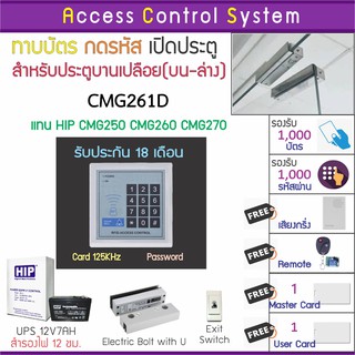 CMG261 CMG270 CMG260 CMG250 ทาบบัตรคีย์การ์ด กดรหัสเปิดประตู พร้อมชุดกลอนสำหรับประตูกระจกบานเปลือยบน-ล่าง