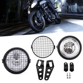 Hj001 ไฟ Led ไฟหน้ารถจักรยานยนต์ พร้อมขาตั้ง สําหรับ Cafe Racer 6.5 นิ้ว