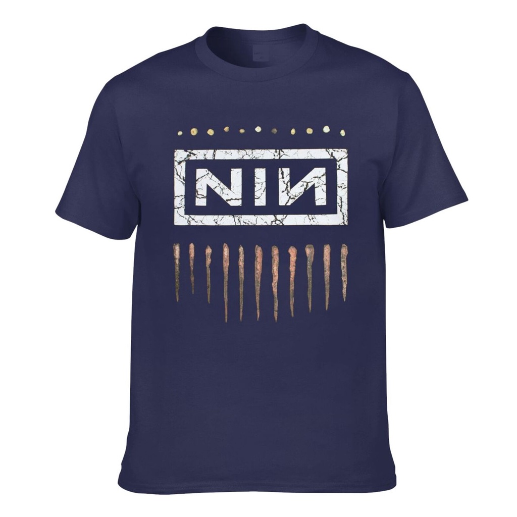 Tee - Nine Inch Nails Nin โลโก้ผู้ชายเสื้อยืดแขนสั้น