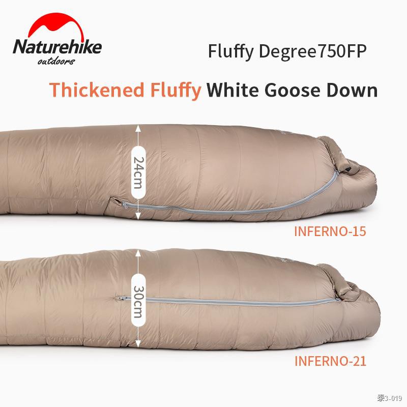 ✿◙Nature Hike Professional Winter Outdoor Camping Sleeping Bag -21 Degree Warm 750FP Thicken Goose Down Mummy Sleeping B