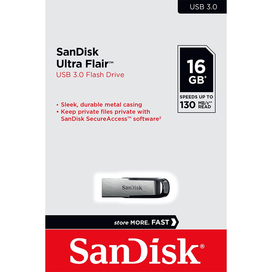 SanDisk Ultra Flair USB 3.0 16GB - Speed / 130MB (SDCZ73_016G_G46) | Shopee  Thailand