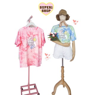 💕เสื้อยืดมัดย้อม  💕💕Oversize ผ้าคอตตอล🐬ลายโลมา