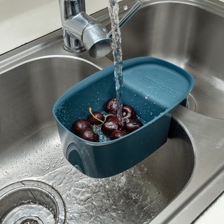 Kitchen Fruit Sink Drain Hanging Basket/ Vegetable Filter Basket Garbage Filter/ Multifunctional Waste Soup Plastic Strainer Rack