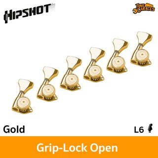 Hipshot Grip-Lock Open Stag ลูกบิดกีต้าร์ ล็อคสาย สี Gold แถวเดียว L6 (6K1GL0G-STAG)