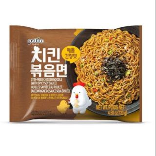 พาลโด บะหมี่กึ่งสำเร็จรูปแห้ง รสไก่เผ็ด Paldo Chicken with Spicy Soy Sauce Stir Fried Instant Noodle 130g