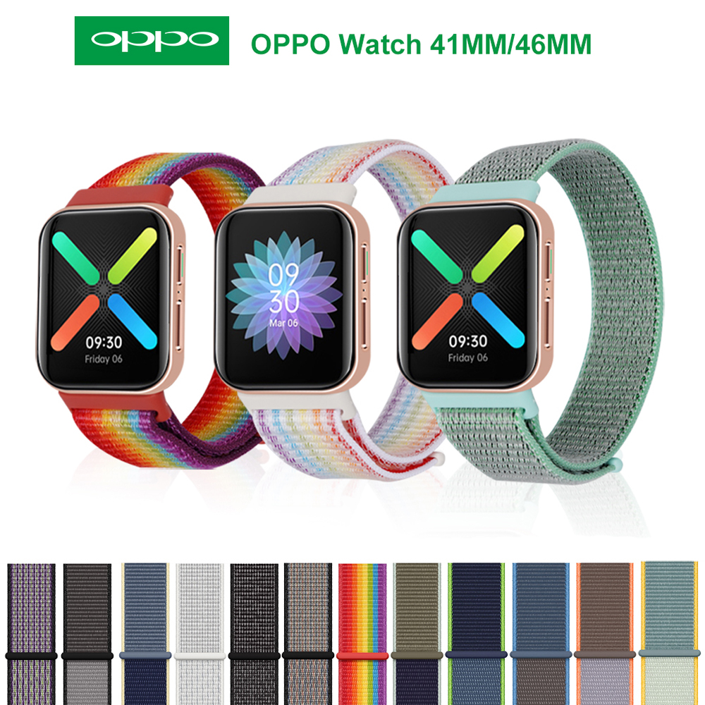สายทอไนลอนสําหรับนาฬิกา OPPO 41 มม. 46 มม. สมาร์ทวอทช์เปลี่ยนสายนาฬิกาสร้อยข้อมือแบบสปอร์ต