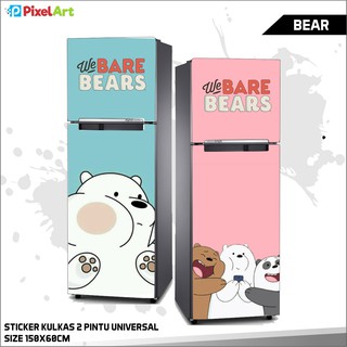 สติกเกอร์ติดตู้เย็น 2 ประตู มาตรฐาน BARE BEARS MOTIF STICKER กันน้ํา กาวแข็งแรง ทนทาน ปีที่แล้ว เคลือบ ANTI-Scratch