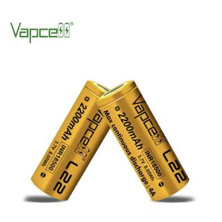 Vapcell L22 INR18500 2200mAh 3.7V 2ก้อน แถมกระเป๋าใส่ถ่าน