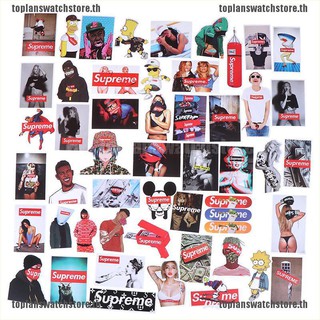 Topl✿สติกเกอร์ ลายกราฟฟิติ Supreme สําหรับติดตกแต่งรถยนต์ แล็ปท็อป สเก็ตบอร์ด กีตาร์ 50 ชิ้น