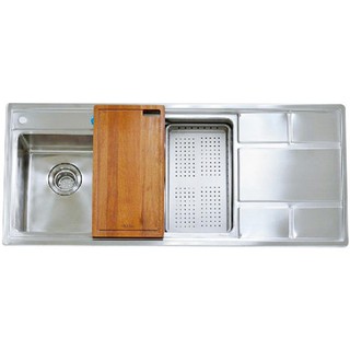 Embedded sink BUILT-IN SINK 2B1D AXIA SUPREME 2 SS Sink device Kitchen equipment อ่างล้างจานฝัง ซิงค์ฝัง 2หลุม 1ที่พัก A