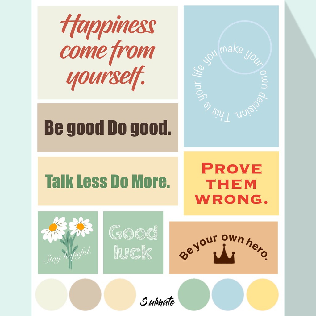 [พร้อมส่ง] สติ๊กเกอร์ Sticker set - quote 1