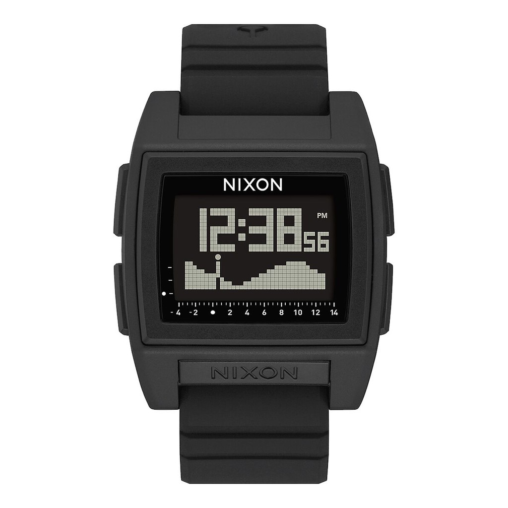 Nixon Base Tide Pro รุ่น NXA1307000-00 นาฬิกาข้อมือผู้ชาย สายซิลิโคน สีดำ หน้าปัด 42 มม.