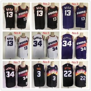 เสื้อกีฬาบาสเก็ตบอล ลายทีม NBA Phoenix Suns Jerseys NASH BARKLEY Paul Ayton Star Jerseys 9 สไตล์ สําหรับผู้ชาย