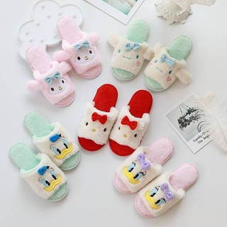 รองเท้าแตะ Slippers ขนนุ่ม ลาย SANRIO และ Mickey Mouse ขนาดฟรีไซส์