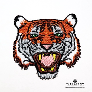 🐯 ตัวรีดติดเสื้อ เสือ หัวเสือ ลายสัตว์ เสือโคร่ง Tiger Head Patch งานปัก WOP DIY ตัวรีด อาร์มติดเสื้อผ้า ยีนส์ กระเป๋า