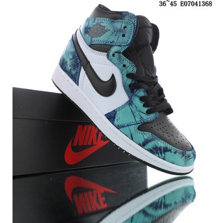 Original Nike Air Jordan 1 High OG WMNS รองเท้าบาสเก็ตบอล สีดํา และสีขาว สําหรับผู้ชาย