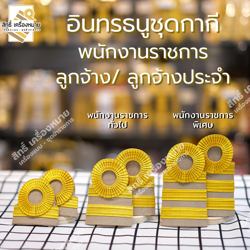 อินทรธนูพนักงานราชการ บ่ากากีพนักงาน บ่าลูกจ้างประจำ บ่ากากีลูกจ้าง บ่ากากี (มีหัว)