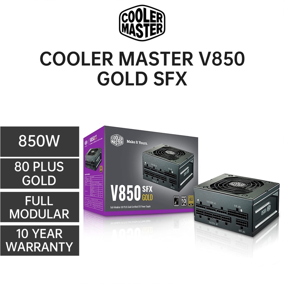 POWER SUPPLY (อุปกรณ์จ่ายไฟ) Cooler Master V850 ,V750 SFX Gold Full Modular, 850W, (80+ Gold) ประกัน