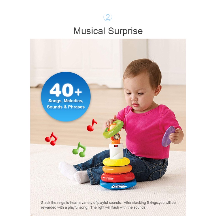 VTech Stacking Toys with Sounds Music Stack Discover Rings Baby 6-36 ปี ...