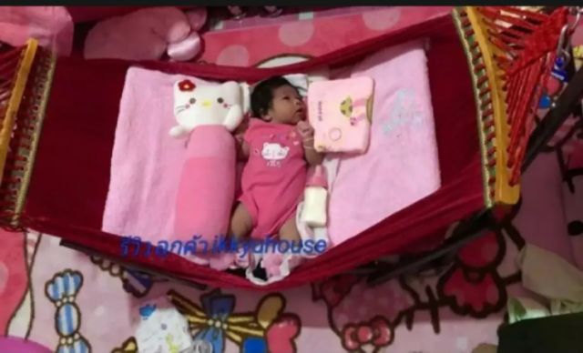 🎈พร้อมส่ง🎈 ไซล์เล็ก เปลเด็ก เปลญวน เปลไกว เปลพับ เปลเหล็ก เปล - รูปที่ 4