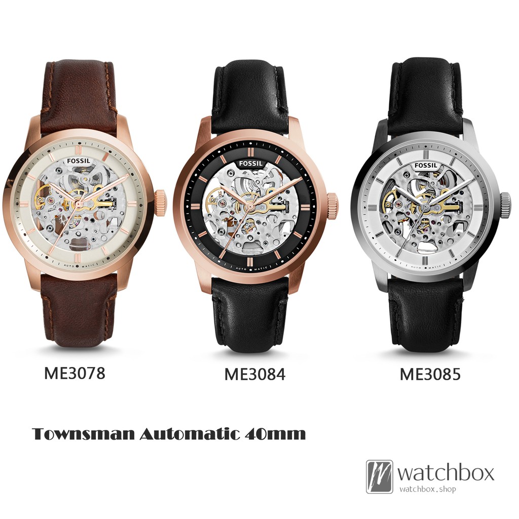 นาฬิกาดั้งเดิม Fossil Townsman นาฬิกาผู้ชายแบบกลไกอัตโนมัติ 40MM